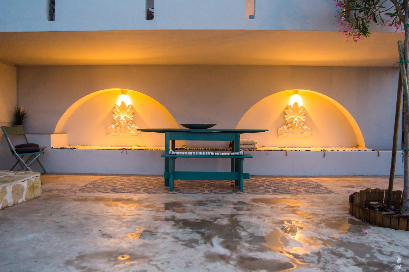 Terrasse illuminée